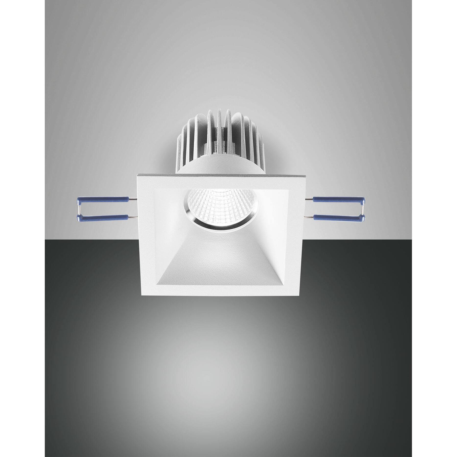 Thumbnail - Fabas Luce, Wandleuchte + Deckenleuchte, LED Einbauspot Set Sigma Ø70mm 7W Warmweiss Weiss (800 lm)