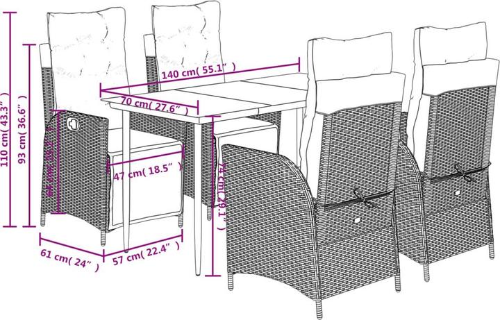 Produktbild vidaXL Garten Essgruppe