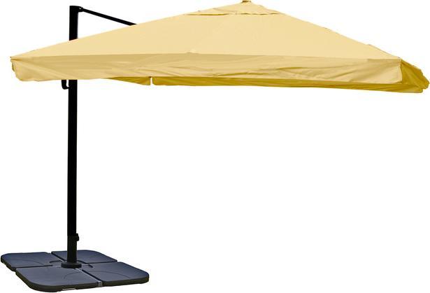 Immagine prodotto Swisshandel24 Ombrello semaforo, ombrellone gastronomia 3x3m (Ø4,24m) poliestere/alluminio 23kg, falda, crema con (3 m)