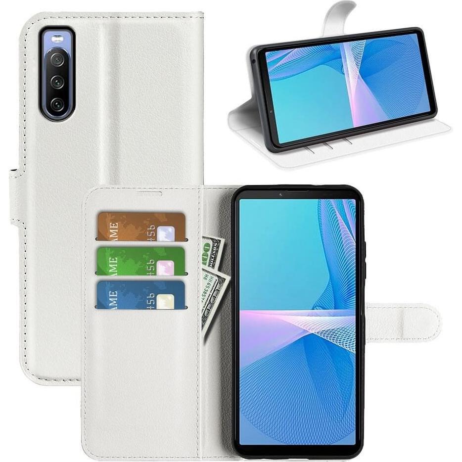 Thumbnail - Cover-Discount Sony Xperia 10 IV - Leder Etui Hülle weiss (Sony Xperia 10 IV), Smartphone Hülle, Weiss