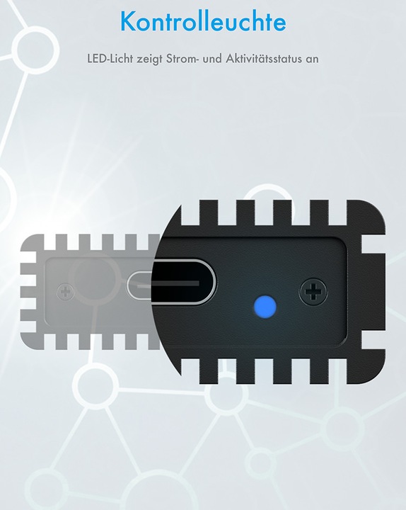 Actual product image Icy Box ext. M.2 NVMe housing IB-1816M-C31 (M.2 2230, M.2 2242, M.2 2260, M.2 2280)