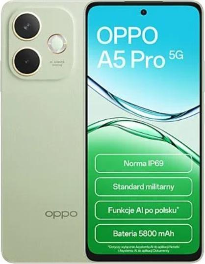 Image du produit OPPO A5 Pro 5G (256 Go, Green, Olive, 6.67", Double SIM, 5G)