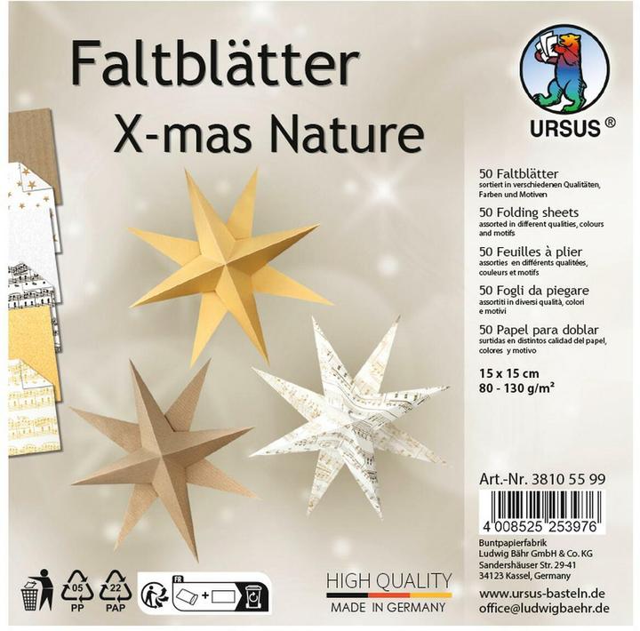 Ursus Faltblätter "Xmas Nature" (80 g/m², 50 x)