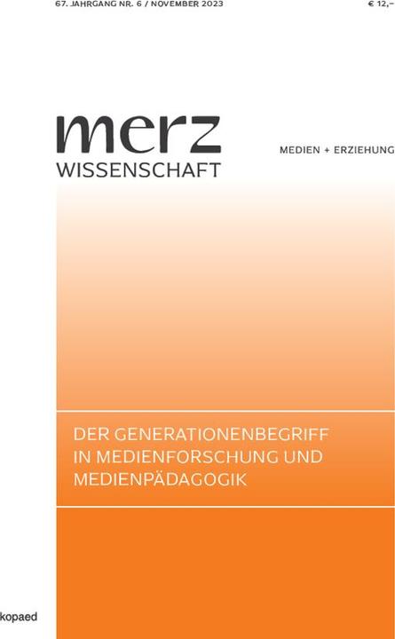 Immagine prodotto Der Generationenbegriff in Medienforschung und Medienpädagogik (Tedesco, Kathrin Demmler, Bernd Schorb, 2023)