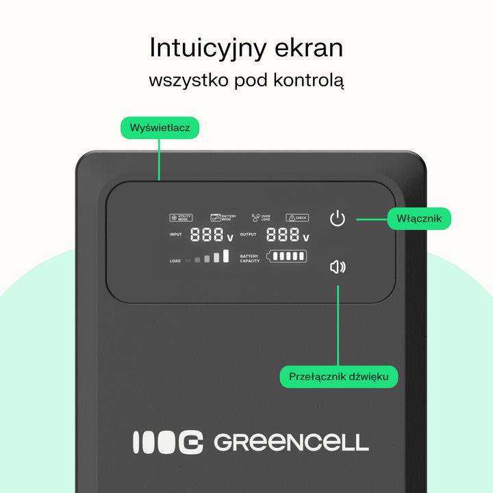 Produktbild GreenCell UPSLPPC1200 (2000 VA, 1200 W, Line-Interaktiv USV)