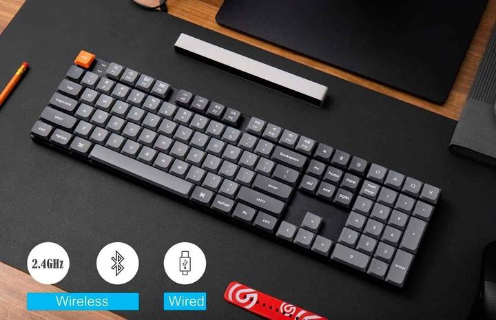 Produktbild Keychron K5 Max RGB Red Switch Kabellose Low-Profile-Tastatur (schwarz) (K5M-H1). (Kabelgebunden, Kabellos)