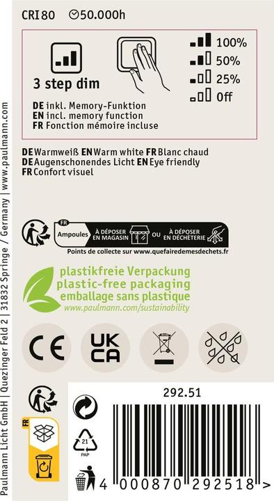 Produktbild Paulmann AGL Eco-Line (E27, 4 W, 806 lm, 1 x, B)