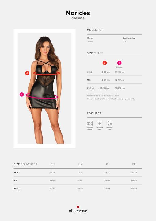 Produktbild Obsessive Norides Chemise & Thong M/L (L, M)