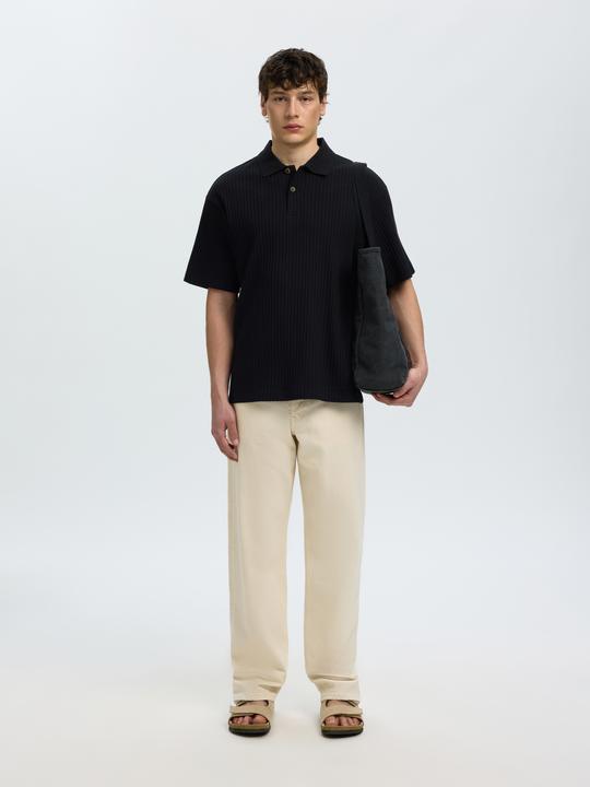 Produktbild Selected Geripptes Relaxed Fit Poloshirt (S)