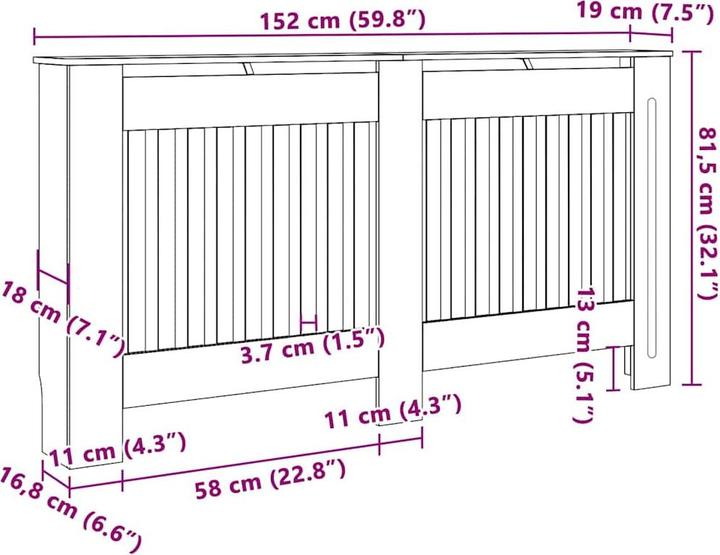 Immagine prodotto vidaXL Heizkörperabdeckung