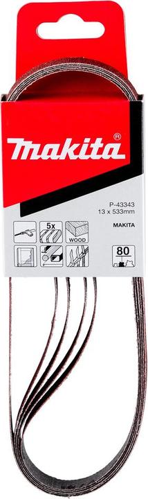 Produktbild Makita Schleifband 13 x 533 mm K80 5 Stück (P80)