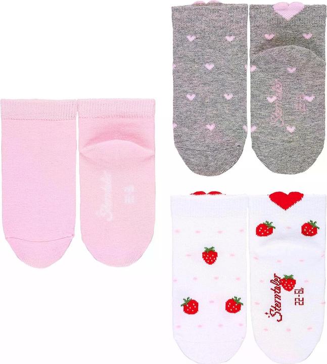 Image du produit Sterntaler Lot de 3 chaussettes Coeurs Gris clair Gr. 17-18 (Lot de 3, 17 - 18)