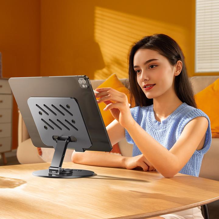 Image du produit Wozinsky WRS-DSY84SS 360° drehbarer Tablet-Ständer aus Aluminium, Grau