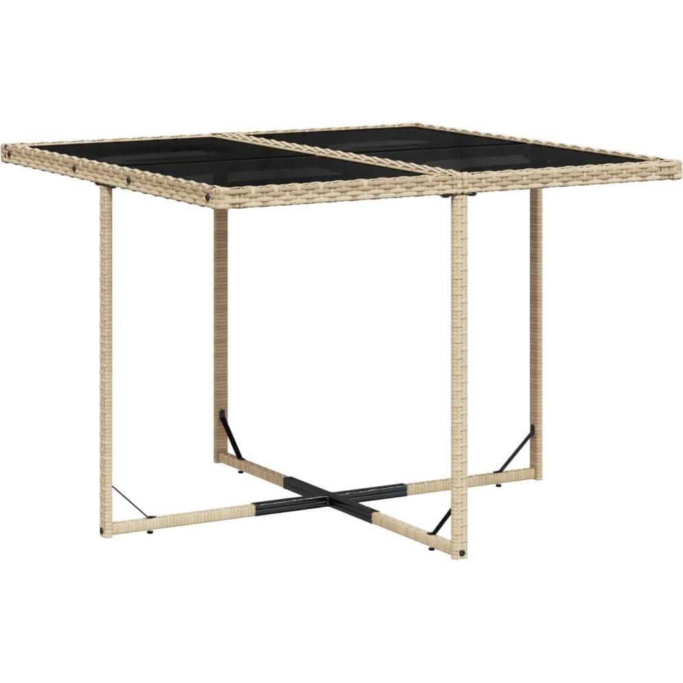VidaXL, Gartentisch + Balkontisch, Gartenmöbel Essgruppe Gartengarnitur 9tlg. Beigemischung Poly Rattan (110 cm)