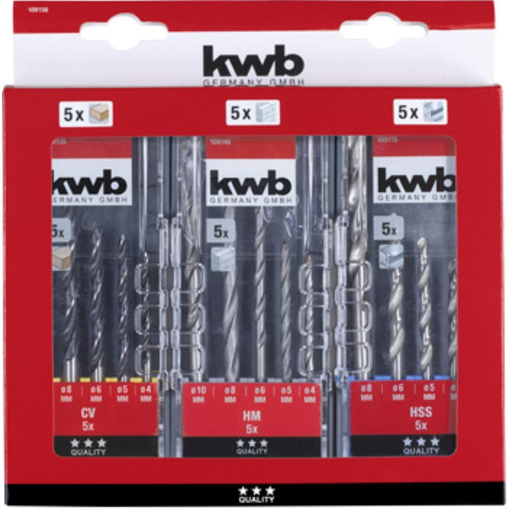 Thumbnail - kwb, Bohrereinsatz, 3er Set Bohrerkassetten POWERBOX (106.4 mm)