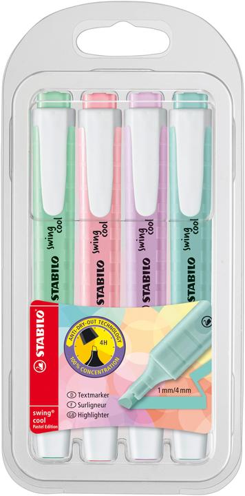 STABILO swing cool Evidenziatore pastello (Pastello, 4 mm, 4 x)
