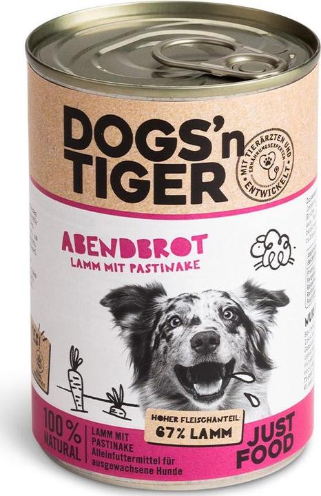 Produktbild Dogs'n Tiger Nassfutter Abendbrot 400g (Adult, 1 Stk., 400 g)