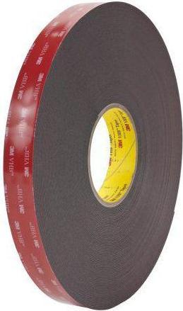 Actual product image 3M 5952F, VHB™ Black Foam Tape, 25mm x 33m, 1.1mm Thick (248 mm)