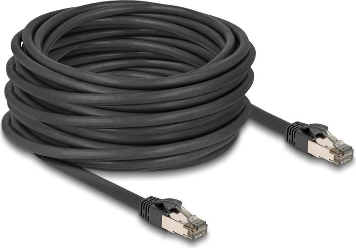 Actual product image Delock RJ45 network cable Cat.6A U/FTP ultra flexible with inner metal jacket 15 m black (U/FTP, CAT6a, 15 m)