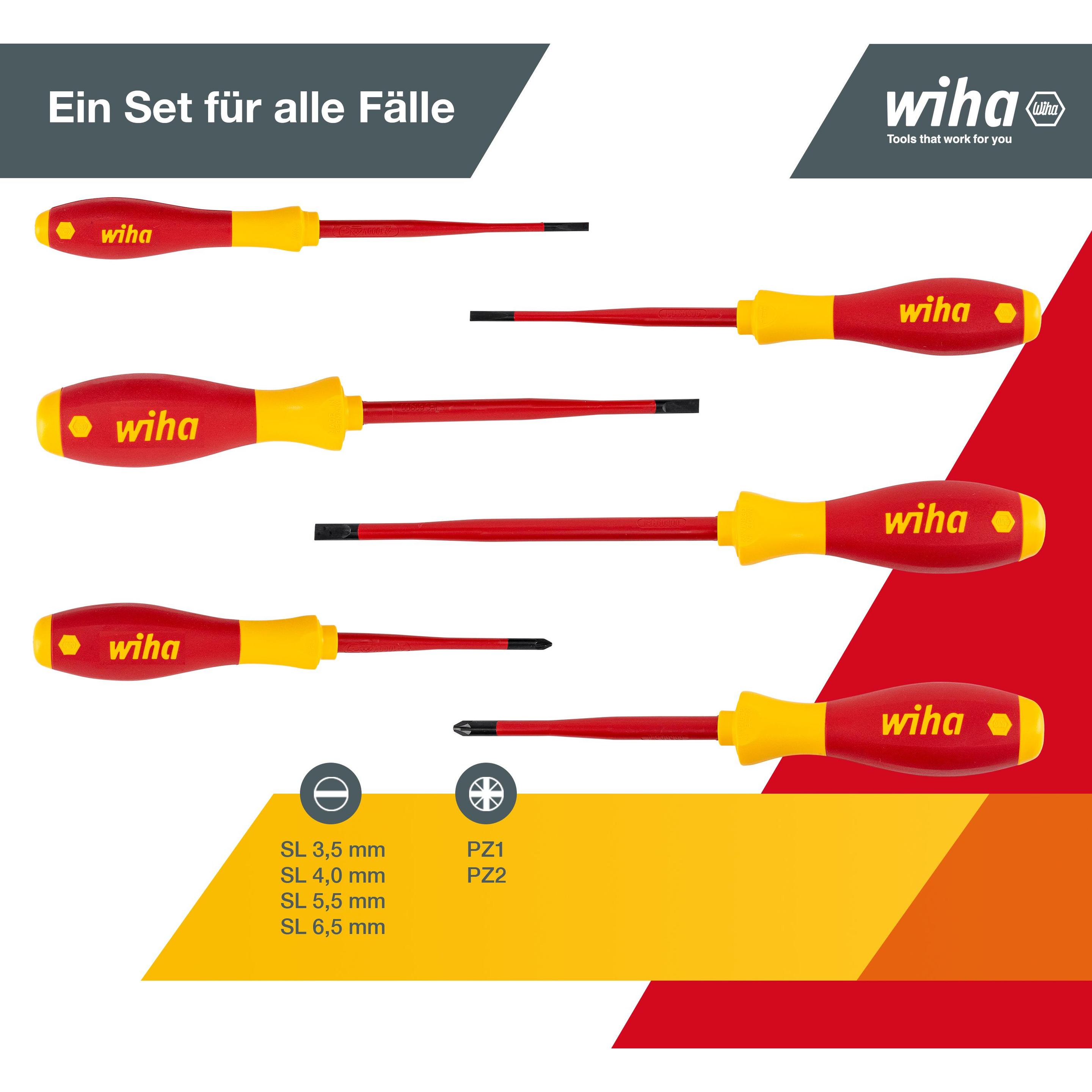 Wiha, Schraubenzieher, SoftFinish electric slimFix (Schlitzschrauben, Pozidriv-Kreuzschlitz (PZ))
