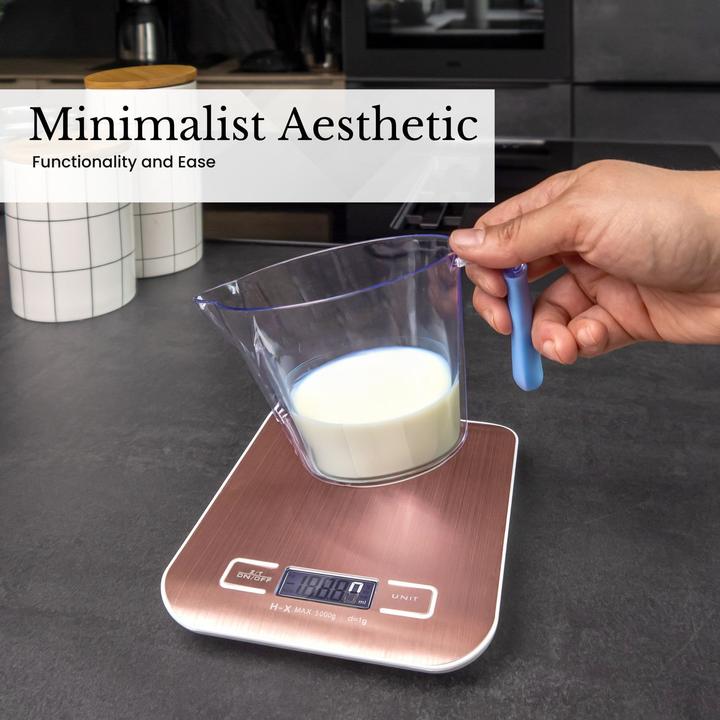 Actual product image Intirilife Digital Kitchen Scale in ROSÉ GOLD