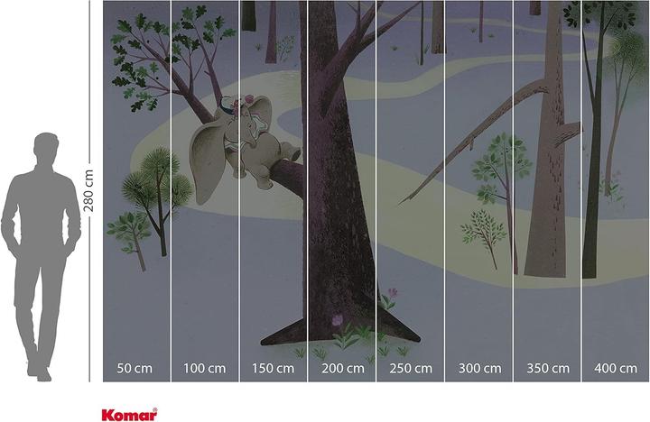 Actual product image Komar Non-woven wallpaper Into Adventure Dumbo Sleep on Tree 8 pcs. 400 x 280 cm (400 x 280 cm)
