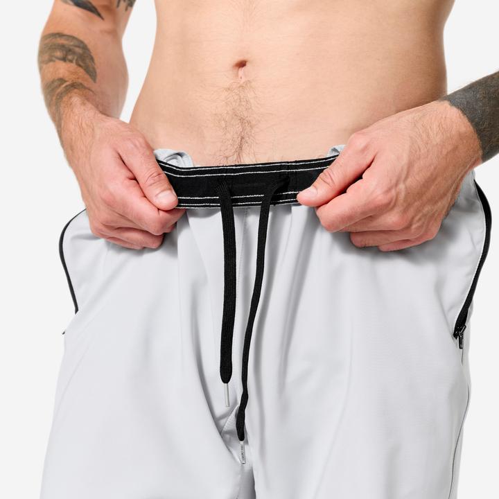 Actual product image Domyos Shorts Herren atmungsaktiv Reissverschlusstaschen - hellgrau (L)