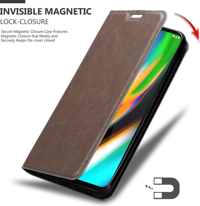Actual product image Cadorabo Book Invisible Magnet Cover (Motorola Moto G9 Plus)