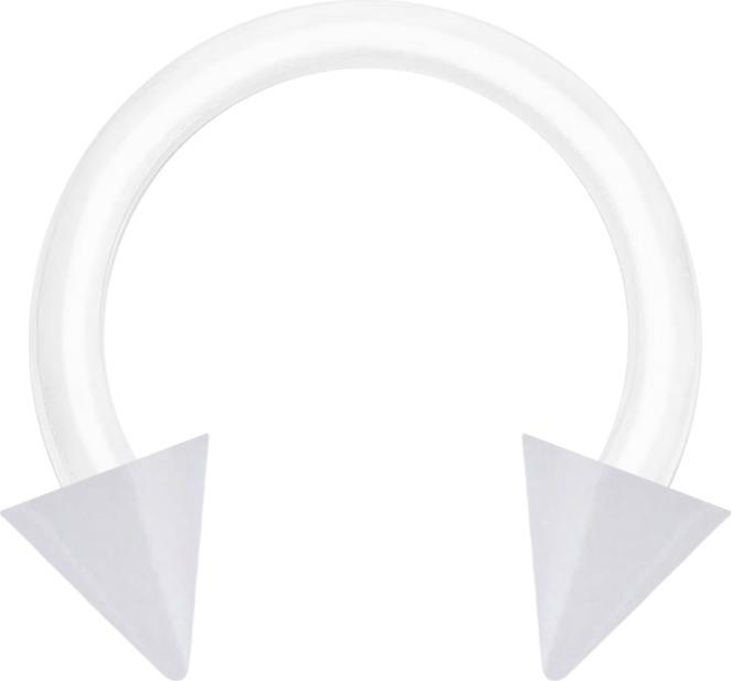 Produktbild Star Piercing Micro Circular Barbell weiss mit zwei Cones (Bioflex, ohne Messing)