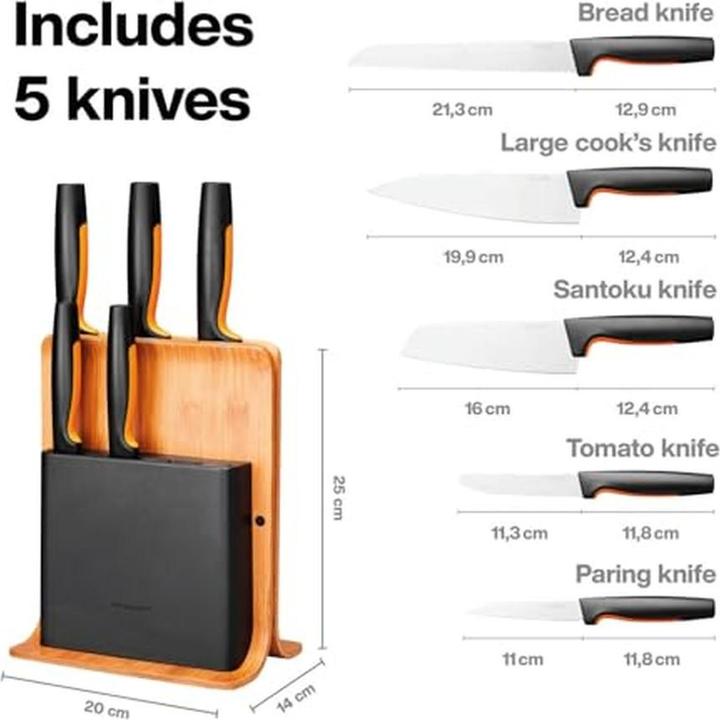 Produktbild Fiskars Functional Form 5 knife set with stand