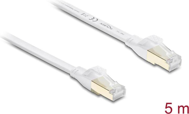 Produktbild Delock RJ45 Flachband Patchkabel Cat.8.1 U/FTP bis 40 Gbps 5 m weiss (81028) (U/FTP, CAT8.1, 5 m)