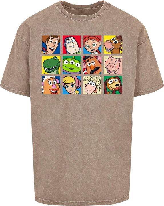 Absolute Cult Toy Story - Character Squares Acid Washed Oversize Tee - 115009 (L)