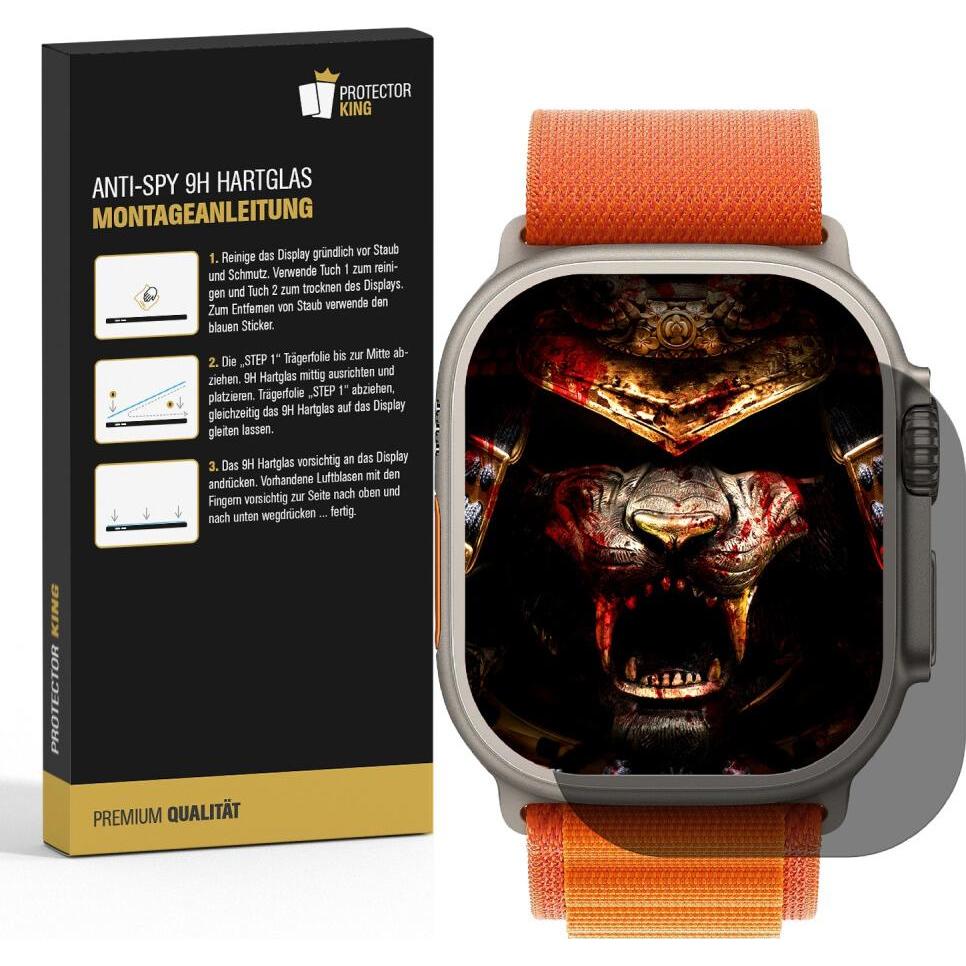 Thumbnail - Protectorking 1x Blickschutz tempered 9H Panzerglas Anti-Spy, Smartwatch Schutzfolie
