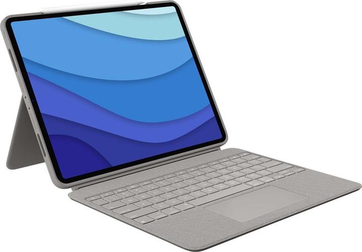 Produktbild Logitech Combo Touch for iPad Pro 12.9-inch (5th generation) - SAND - UK - INTNL (Eng. Int., iPad Pro 12.9 2021 (5. Gen))