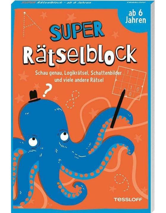 Produktbild Tessloff Super Rätselblock ab 6 Jahren. Schau genau, Logikrätsel, Schattenbilder und viele andere Rätsel (Deutsch, Stefan Heine, 2022)