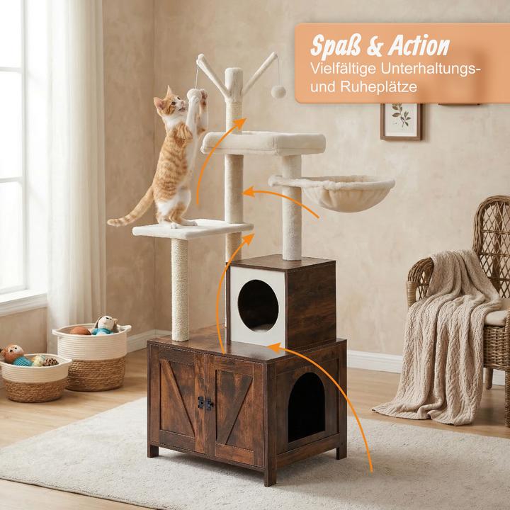 Produktbild Relaxdays Kratzbaum (150 cm, Dunkelbraun)