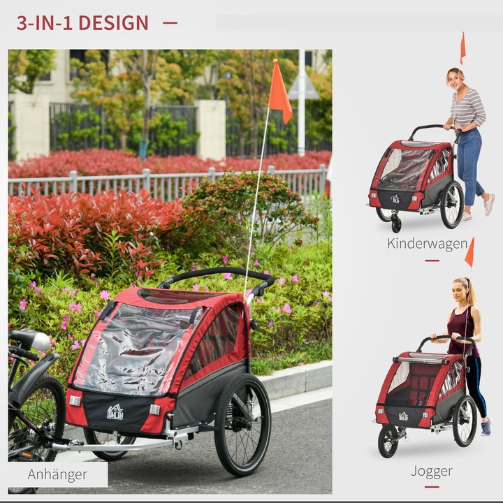 Produktbild Homcom 3in1 Kinderwagen auch als Jogger und Fahrradanhänger