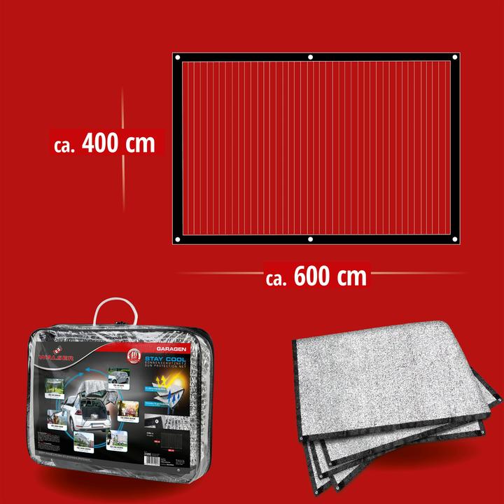 Immagine prodotto Walser Rete di protezione solare Stay Cool, paralume per auto con protezione UV argento 4x6m