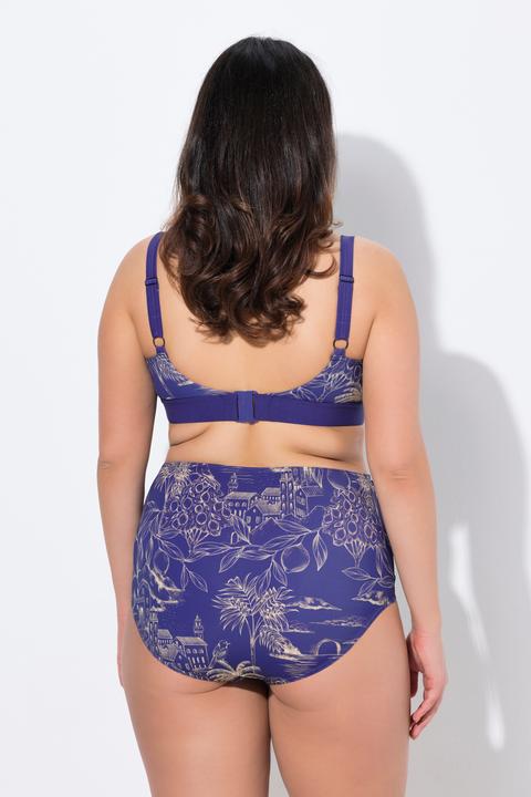 Image du produit Ulla Popken Bikini, motif palmiers, sans bonnets souples, bretelles réglables, matière recyclée (42)