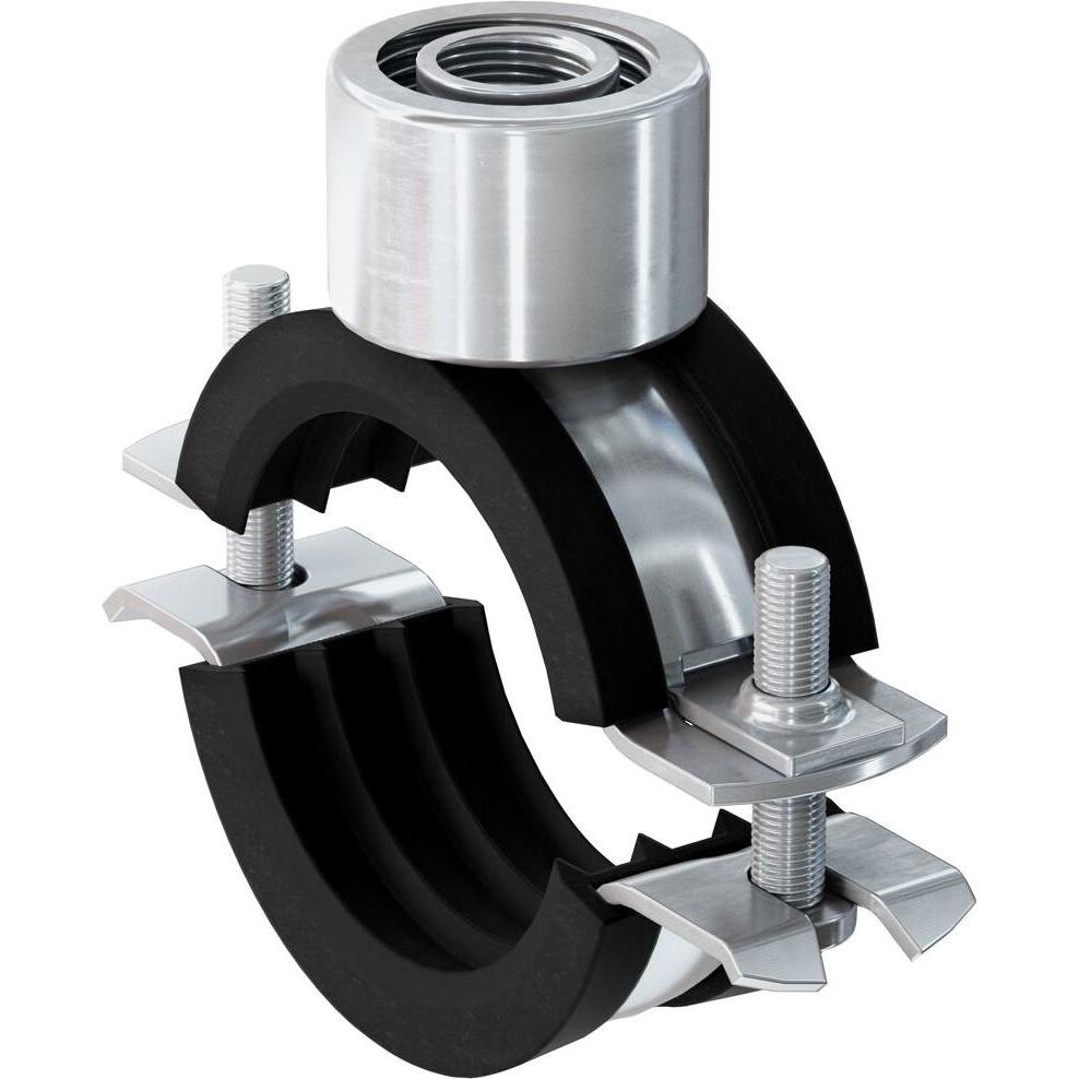 Fischer, Zubehör Sanitärinstallation, 500709, Pipe clamp, Black, Steel, 108 - 114 mm, 10.2 cm (4"), EPDM, Styrene-Butadi...