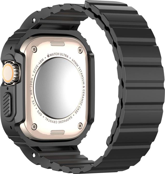Actual product image Dux Ducis OA Strap Apple Watch 38mm/40mm/41mm - Black (38 mm, 40 mm, 41 mm, Silicone, Apple Watch Series 2, Apple Watch Series 1, Apple Watch Series 3, Apple Watch Series 4, Apple Watch Series 5, Apple Watch Series 6, Apple Watch Series 7, Apple Watch Series 8, Apple Watch Series 9, Apple Watch SE)