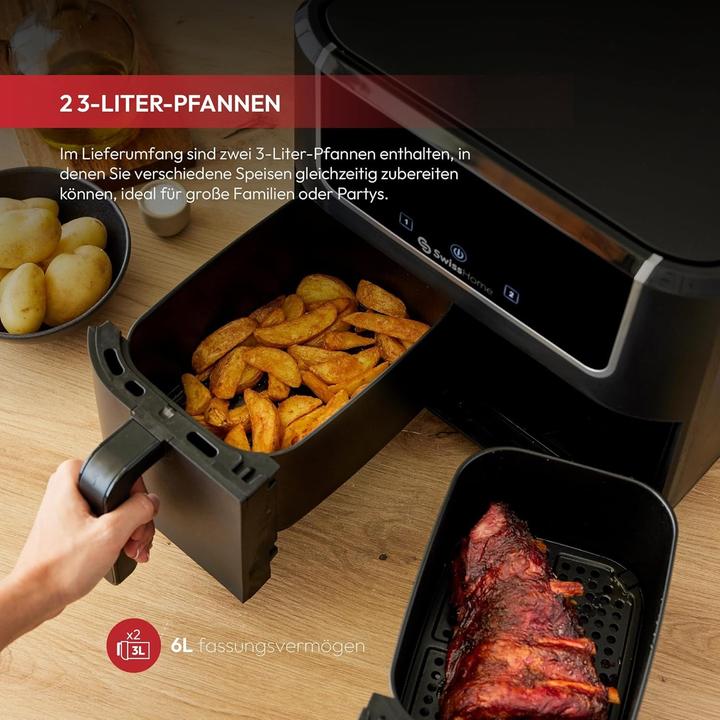 Produktbild bico Dunkler Heissluftfritteuse mit 8 Funktionen, Touchscreen und Antihaftbeschichtung