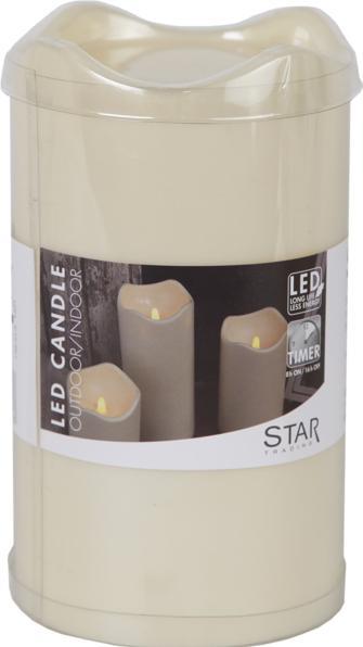 Produktbild Star Trading LED-Kerze Pillar Paul 10 cm x 18 cm, Beige (1 x)