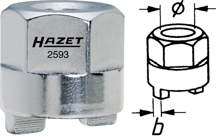 Produktbild HAZET Stossdämpfer-Zapfenschlüssel 2593-4 ∙ 14.5 mm