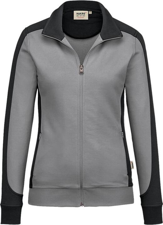 Actual product image Hakro Ladies sweat jacket Contrast Perf ormance titanium/anthracite size 6XL (6XL)
