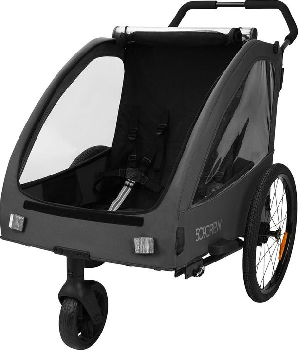 Besttoy Fahrradanhnger 2in1 - fr 2 Kinder - Grau