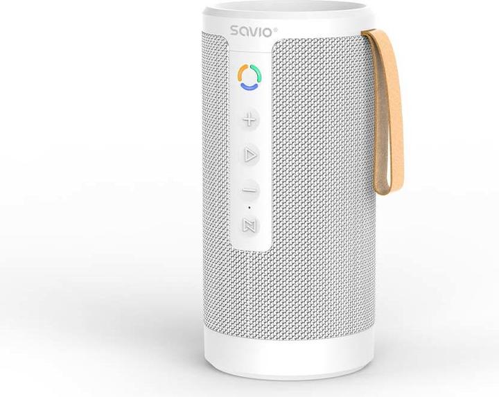 Produktbild Savio BS-032 Głośnik Bluetooth STEREO, 2x5W biały, AUX, SD, TWS (8.50 h, Akkubetrieb)