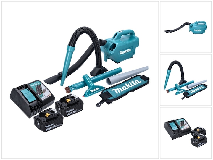 Immagine prodotto Makita DCL 184 RT Batteria hoover 18 V 54 mbar 0,5 l + 2x batteria 5,0 Ah + caricabatterie