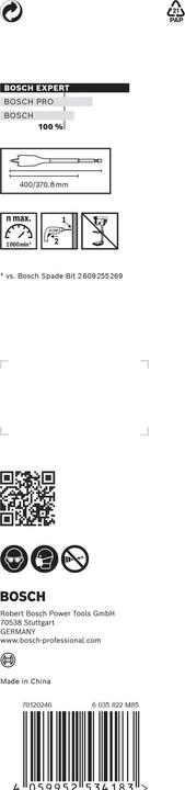 Produktbild Bosch Professional Zubehör EXPERT Self Cut Speed Flachfräsbohrer, 17 x 400 mm (17 mm)