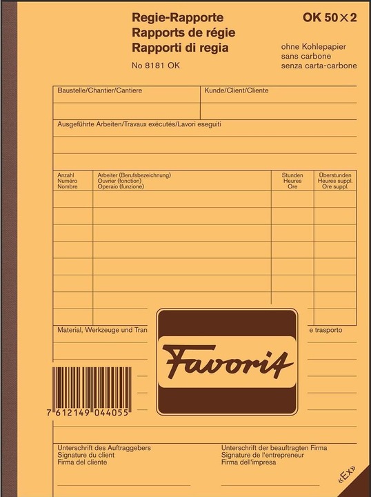 Produktbild Favorit Regierapport 8181OK (100 x)